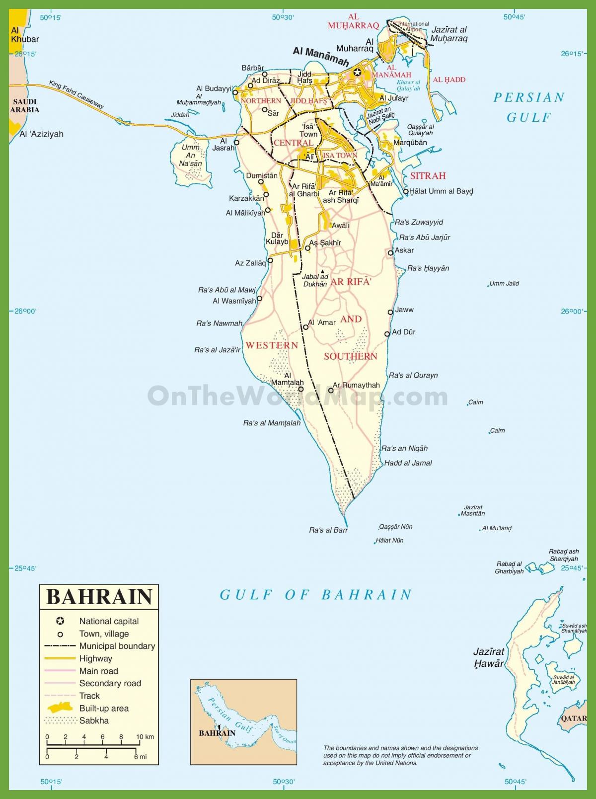 Бахреин градови мапа