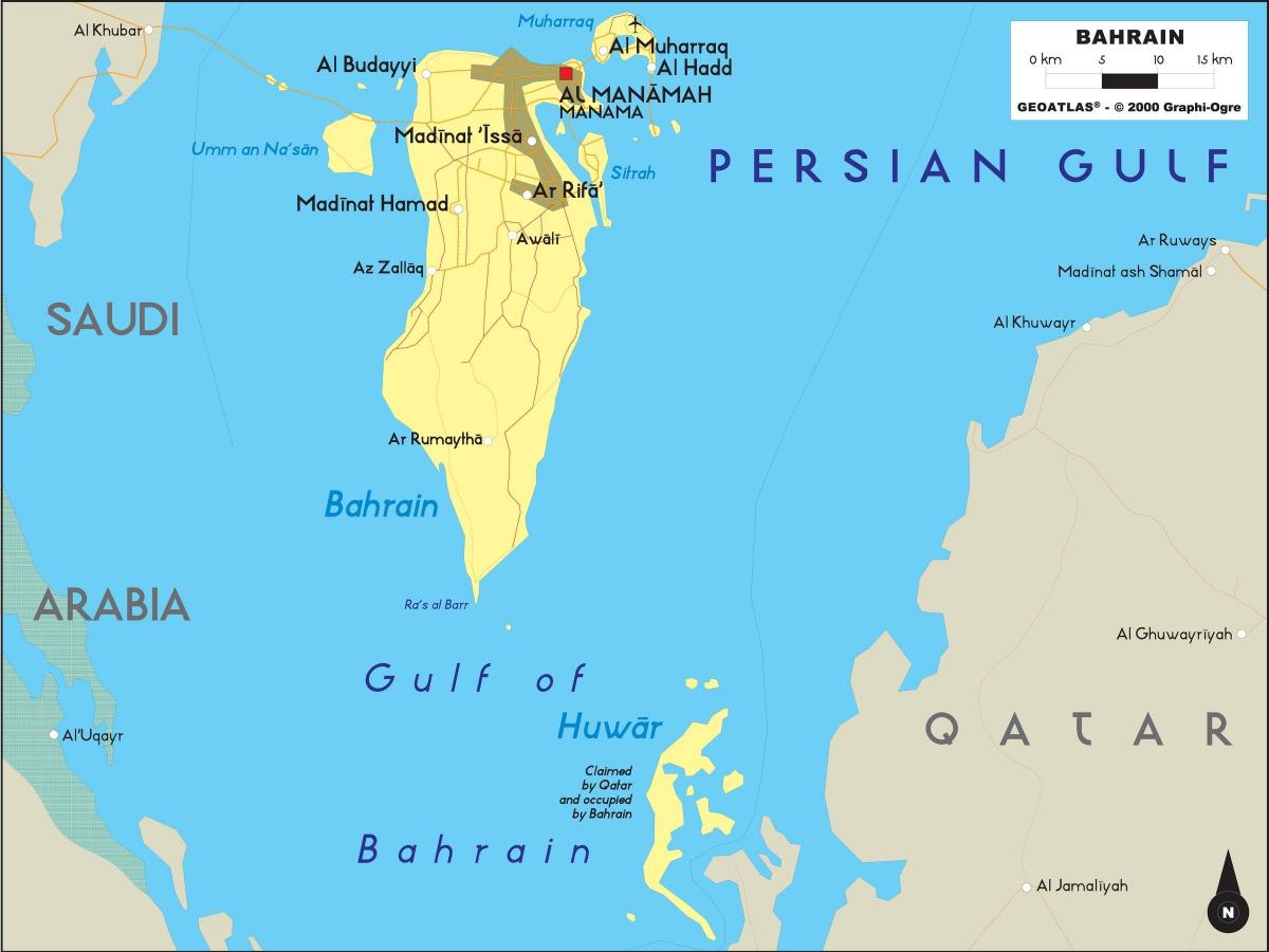 карта на Бахреин присутен